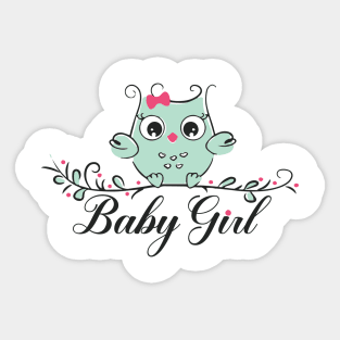 Baby girl cute owl Sticker